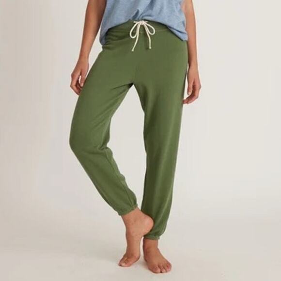Marine Layer Vintage Terry Sweatpant Loungewear Joggers Golden Green NWT XS - Picture 1 of 6